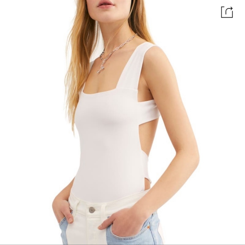 Free People | Oh Shes Strappy Bodysuit White NWOT